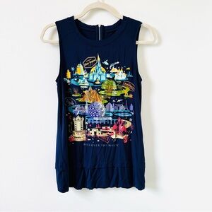 Disney sleeveless T-shirt navy blue Four Parks size small